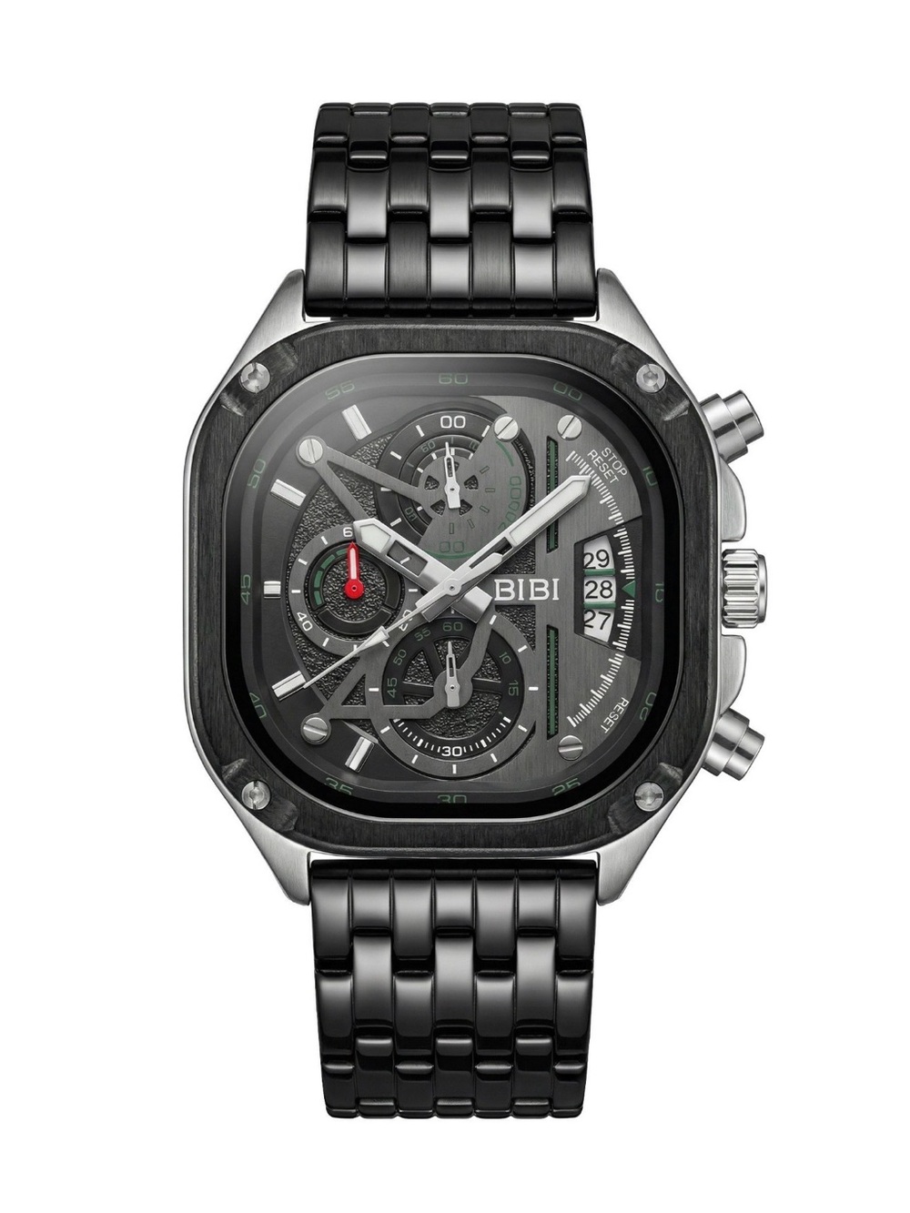 BiBi Black and Silver Multi-Dial Chronograph Watch